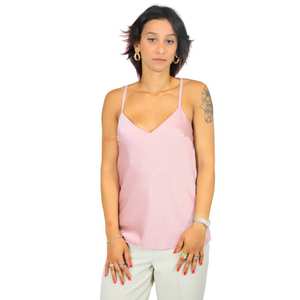 Women's <b>Top</b> Powder Pink Spaghetti Strap <b>V</b>-<b>Neck</b> <b>Cami</b> Tank <b>Top</b> Casual Wear - Product Image 1