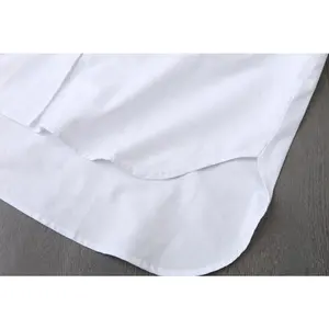 Gevşek uzun gömlek kadın pamuk ev nakış uzun kollu artı boyutu M-3XL beyaz gömlek bluz üstleri dış giyim T16613X