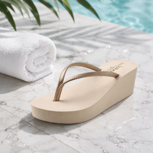 Luladi – Sandales d'été coréennes à talons hauts pour femmes, antidérapantes, à la mode, avec clip, <span class=keywords><strong>compensées</strong></span>, en caoutchouc épais et EVA - Product Image 3