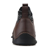 Chaussures plates pour hommes, bottes de travail, de sécurité, de randonnée, en cuir de vache véritable, mi-hautes, à lacets, à enfiler, faites à la main, type chaussettes