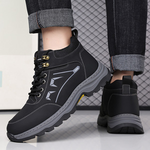 Bottes de neige pour hommes, bottines d'hiver à bout rond, doublure en fourrure, semelle extérieure en caoutchouc antidérapante, semelle intermédiaire en EVA, vêtements d'extérieur chauds - Product Image 3