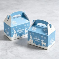 Boîte d'emballage alimentaire personnalisée en gros avec poignée, boîte à bonbons en kraft recyclable pour plats à emporter