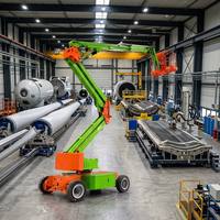 Nacelle articulée pour l'entretien des immeubles de bureaux, 20 m, propulsion électrique, acier au manganèse, capacité de montée de 35 %, CE