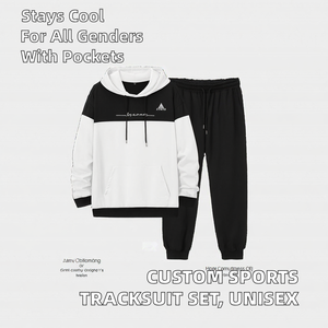 ชุดวอร์มกีฬา 2 ชิ้น คุณภาพสูง ผ้าฝ้าย 100% ล้างสีแบบแอซิด พิมพ์ลาย ปักโลโก้ตามสั่ง ระบายอากาศได้ดี สำหรับทุกเพศ - Product Image 2