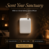 Diffuseur de parfum mural USB double alimentation en plastique 200 ml 300 m² compatible Bluetooth avec application 3 minuteurs sans perçage sans eau pour maison et hôtel blanc