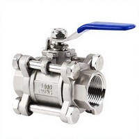 Vanne à boisseau sphérique en acier inoxydable DN20 - PN16, conception filetée, corps et disque en SS304 CF8, idéale pour les systèmes d'eau nécessitant un entretien facile