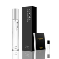 Nouvelle conception de flacon de parfum en verre de 10 ml, flacon de parfum rond transparent, flacons de test de parfum personnalisés avec emballage en boîte