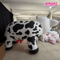 Modèle de vache gonflable personnalisé de 2,5 m, décoration géante d'animal de ferme de dessin animé pour événements en plein air