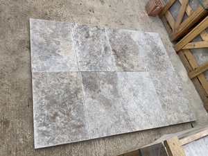 Pavé en travertin argenté à motif français de 3cm, affûté, ciselé, bord adouci pour jardin villa et piscine - Product Image 4