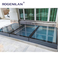 Profilé en aluminium Smart Led Solar Venting Skylight Grand puits de lumière électrique motorisé coulissant en verre pour toit plat