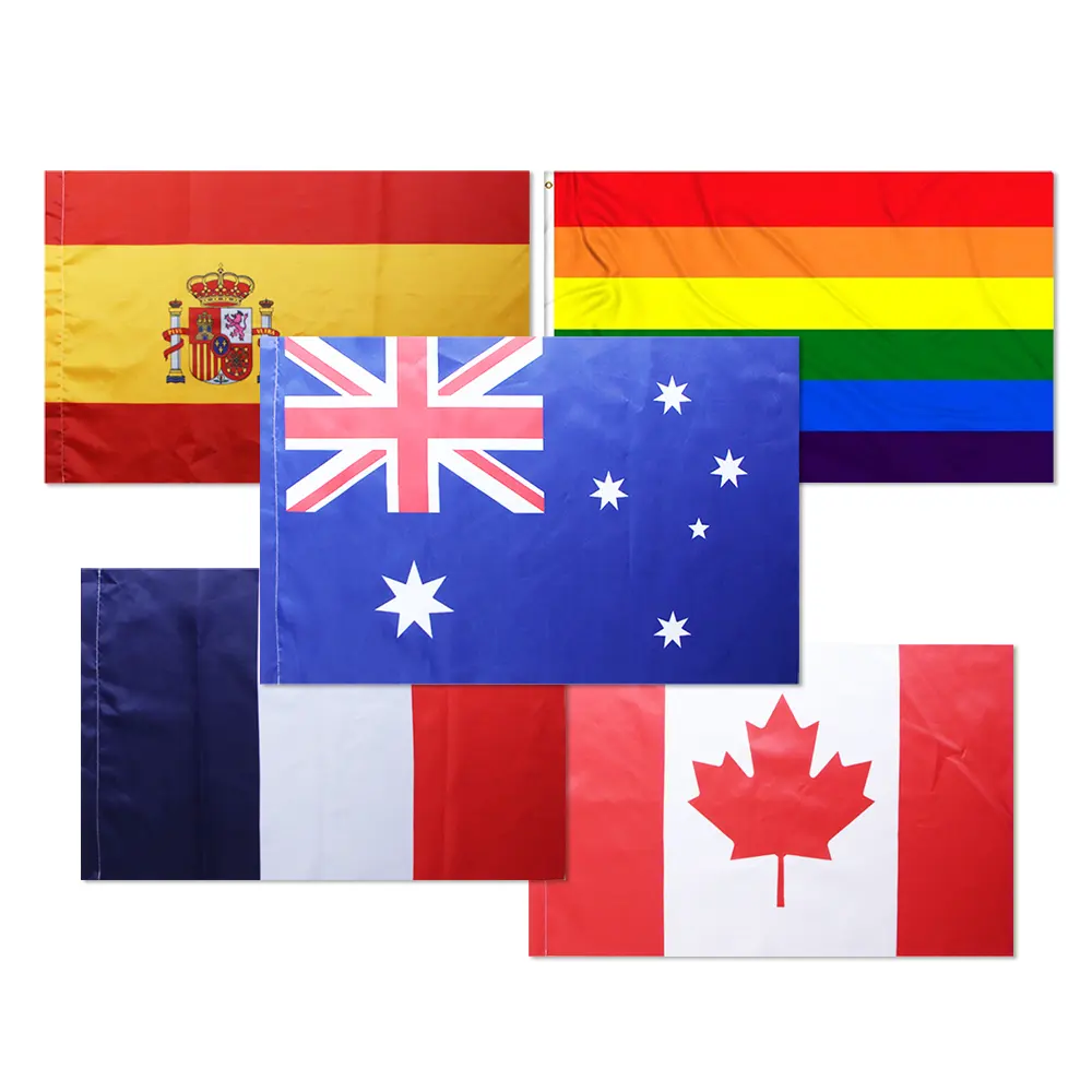 Wholesale worldwide 100% polyester printed national flag 3x5 ft all countries flags of world in stock