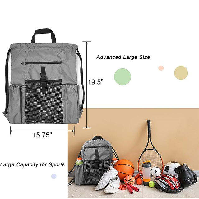 Custom Large Outdoor Sublimation Mesh Swimming Drawstring Sport ...