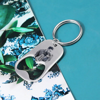 Logo personnalisé gravé Sublimation Porte-clés Porte-clés en acier inoxydable Barre métallique Ouvre-bouteille de bière Porte-clés en vrac