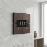 Système d'automatisation de bâtiment intelligent KNX EIB Smart Life en aluminium, 4 interrupteurs muraux tactiles Wi-Fi avec contrôle de la température