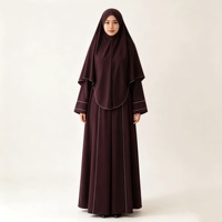 Ensemble Khimar Deep Plum pour femmes, vêtements modestes de couleur bordeaux, vêtements musulmans islamiques, longueur au sol