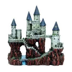 Aquarium Resin Decoration Antique Castle for Freshwater and Saltwater Fish Tank