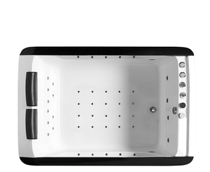 Moderna Bañera de Hidromasaje Independiente de Diseño Japonés con Jets de Aire, Diseño Rectangular de Vidrio para Villas con Accesorio de Drenaje - Product Image 2
