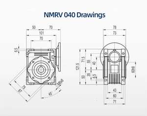 NMRV 030 040 050 063 075 Brida de entrada 63B5 a 90B5 Relación 30:1 <span class=keywords><strong>Wom</strong></span> Caja de cambios para motor eléctrico de CA - Product Image 5