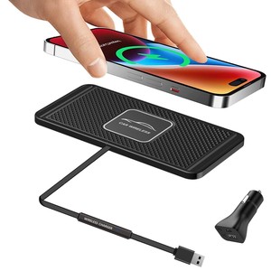 Cargador inalámbrico para coche, almohadilla de carga, Cargador rápido antideslizante de 15W para iPhone 11/12/13/14/15/16 Pro Max Samsung Galaxy S20 S10 + Note 9 - Product Image 1