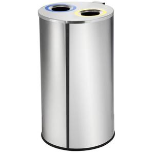 Cestino per Riciclaggio Rotondo a 2 Aperture in Acciaio Inox 4100, Bidoni per Rifiuti Rossi - Product Image 1