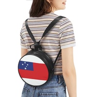 Sac à main pour femme en cuir PU imprimé numériquement avec le drapeau de Samoa, convertible en sac à bandoulière, mini sac à dos, fermeture à glissière