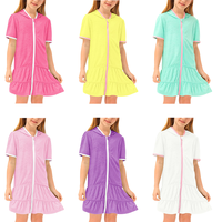Robe de plage à capuche pour filles, vente chaude 2026, robe de plage à fermeture éclair pour filles, respirante, séchage rapide, protection