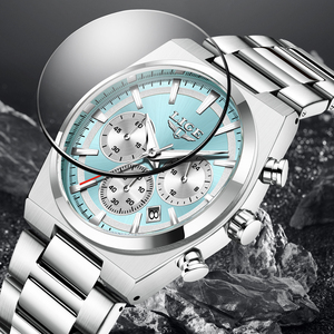 <span class=keywords><strong>Reloj</strong></span> LIGE LG89200 <span class=keywords><strong>Precio</strong></span> al por Mayor, Esfera Azul, Acero Inoxidable, Cronógrafo, Luminoso, <span class=keywords><strong>de</strong></span> Lujo, Resistente al Agua, con Fecha, para Hombre + Caja - Product Image 2
