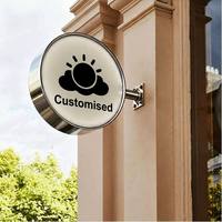 Boîte à lumière circulaire double face étanche IP65, signalétique LED personnalisée pour vitrine