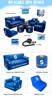 Individuelles Logo Werbe-Aufblasbares Sofa Wasserdichtes Messezubehör Aufblasbarer Stuhl Outdoor Marken-Möbel Tragbare Couch