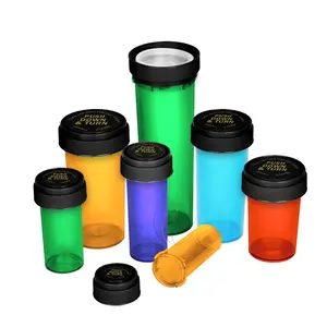 Wholesale 30 40 60 DRAM Child Resistant Plastic Tubes Plastic Bottle Medicine Pill Vial Pop Top Containers