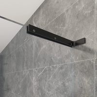 Pince pour verre de douche sans cadre en forme de L, panneau de douche en verre fixe à barre de support mural