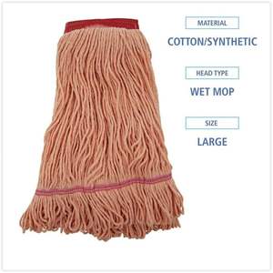 Cabezal de Mopa Húmeda Grande Naranja Boardwalk BWK503OR Super Loop, 100% Algodón/Fibra Sintética, 12/Caja - Product Image 4