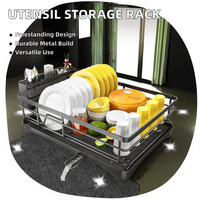 Support de rangement en métal pour ustensiles et bols de comptoir, égouttoir à ustensiles de cuisine avec compartiment pour baguettes, pour la maison