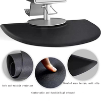 Tapis de salon semi-circulaire noir en gros pour coiffeur, salon de barbier, tapis anti-fatigue pour chaise de salon debout