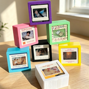 Mini Photo <b>Frame</b> Square Xiang <b>Embroidery</b> Silk Handmade Decorative Keychain for Home Party Gift Table Stand Photo <b>Frame</b> - Product Image 6