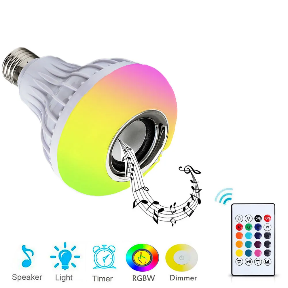 Ampoule de musique LED E27 B22 12W RGB ampoule intelligente multicolore changeante haut-parleur sans fil avec télécommande APP ampoules de musique LED