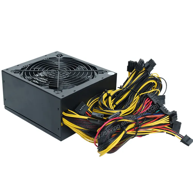 Power Supply 1800W Black ATX PSU PC Power Supply Support 8PCS GPU Graphic Card Gaming Case For PC Tower Power