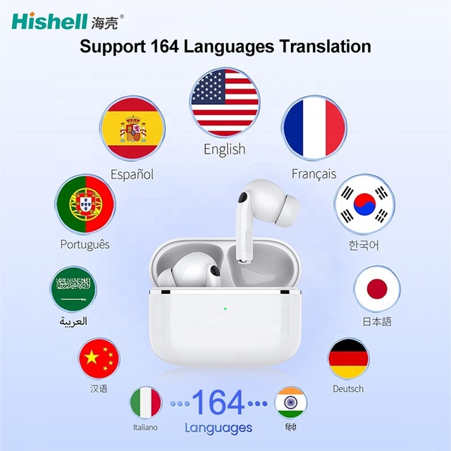 Semi-in-ear TWS Wireless Translator Earbuds Multiple Functions Support Online Real Time Translation 164 Languages TW300