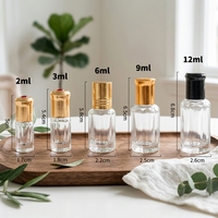 Botol rol Oem mewah kosong 3 Ml 5 Ml 6 Ml 12 Ml kaca poligonal bening rol minyak esensial botol emas
