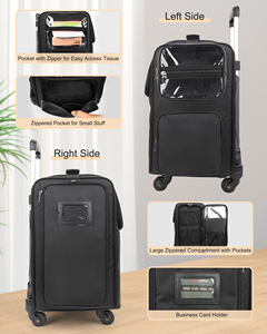 Relavel Trang Điểm Train Trường Hợp Cán Công Suất Lớn Xe Đẩy Du Lịch Mỹ Phẩm Lưu Trữ Organizer Hộp Tạo Kiểu Tóc Đi Du Lịch Túi - Product Image 4