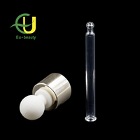 Nouveau Design 18/410 En Aluminium Brillant Ruban-En Plastique Pipette En Verre Bouchon Compte-gouttes Couvercle Avec Forme De Boule Silicone Ampoule