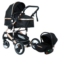 2025 Poussette Bébé Tendance Pliable Meilleure Vente 3 en 1, Poussette de Luxe pour Nouveau-Né avec Siège Auto