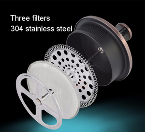 Couleur argent <span class=keywords><strong>Verre</strong></span> presse française <span class=keywords><strong>Cafetière</strong></span> <span class=keywords><strong>cafetière</strong></span> avec café tasse <span class=keywords><strong>piston</strong></span> - Product Image 4