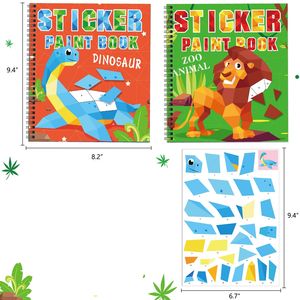 Autocollant peinture livres dinosaure Animal, autocollant artisanat pour les âges 4-8 pour la salle de classe, jouets éducatifs pour les enfants apprenant - Product Image 4