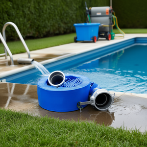 Tubo flessibile per il lavaggio a contropressione della piscina in PVC blu resistente, 3 pollici x 50 piedi, con raccordi Camlock in alluminio per lo scarico dell'acqua della piscina - Product Image 2