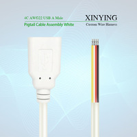 Kabel USB XIN YING ODM OEM XY-USB-005 1500MM, Kabel Harness Betina 4 Inti, Ujung Terlapis Timah, Selubung PVC, Konduktor Tembaga Murni