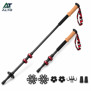 Bastones de Senderismo Telescópicos de Fibra de Carbono Alpine de 3 Secciones con Puntas de Acero de Tungsteno de Carbono, Longitud de 135 cm - Product Image 6