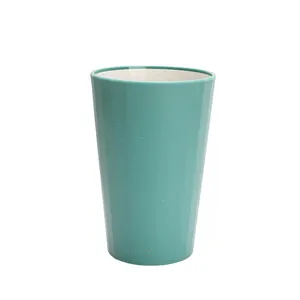 Vasos de plástico de paja de trigo biodegradables, doble color, inyección de agua dura, logotipo personalizado impreso