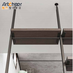 Espositore design moderno struttura in metallo con cassetti in legno per soggiorno - Product Image 3