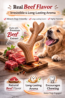 Jouet à mâcher pour chien en nylon en forme de bois de cerf, résistant aux morsures, sûr pour les gencives, jouet de nettoyage dentaire pour mâcheurs vigoureux, usage quotidien